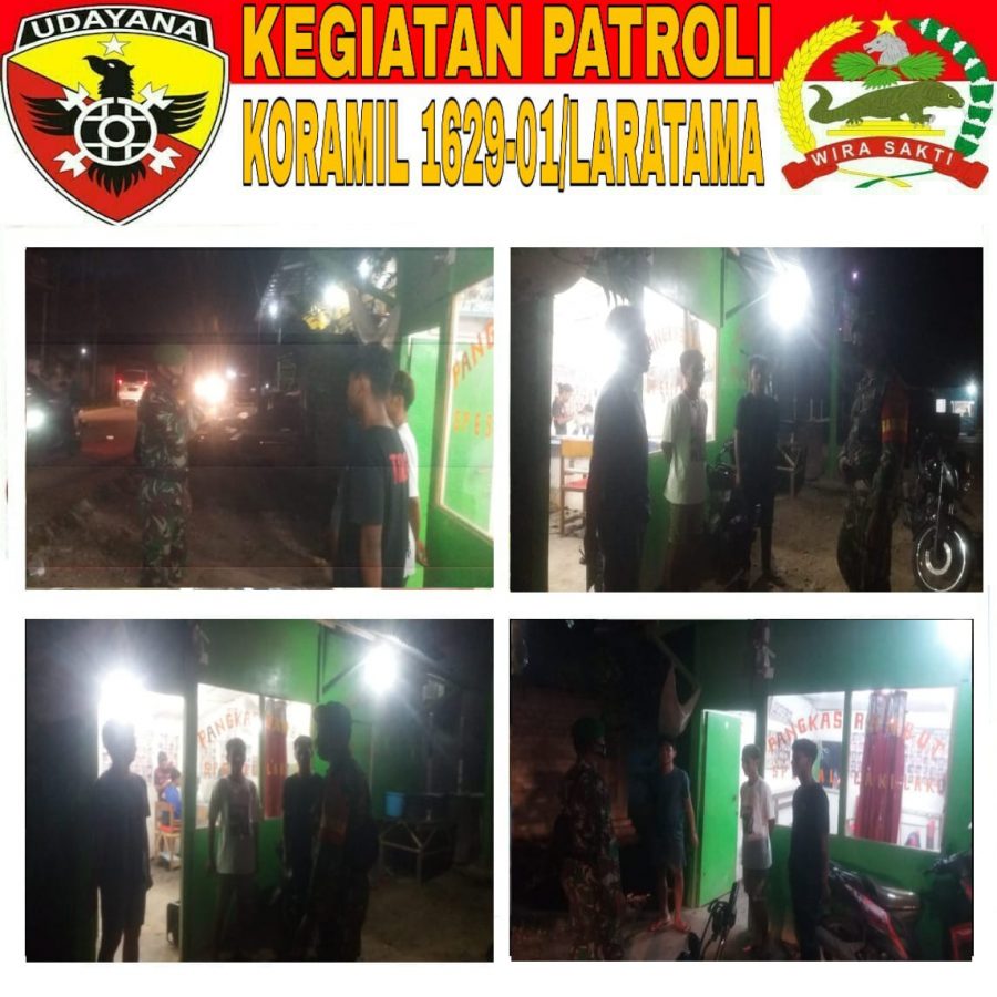Patroli Pelaksanaan Kegiatan PPKM di Wilayah Kodim 1629/SBD.