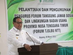 Wakil Gubernur NTT Melantik Forum Tanggung Jawab Sosial dan Lingkungan Badan Usaha (TJSLBU)