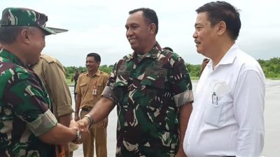 Penjemputan Wakil Kepala Staf TNI-AU,Bupati SBD,Kolonel Gera Maliti,Pemilik PT. Bumi Indah Turut Hadir