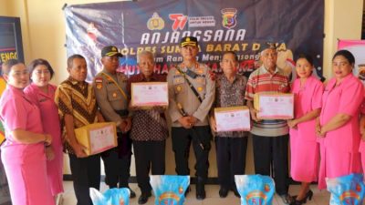 Memeriahkan Hari Bhayangkara Ke-77, Polres SBD Berbagi Dengan Purnawirawan Polri