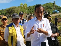 Presiden Jokowi Bersama Penjabat Gubernur Tanam Pohon Di Embung Anak Munting Manggarai Barat