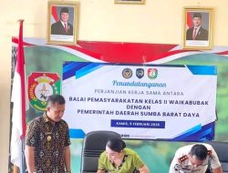 Bupati Sumba Barat Daya Ratu Ngadu B. Wulla Teken PKS dengan Bapas Waikabubak Terkait Program Pemasyarakatan