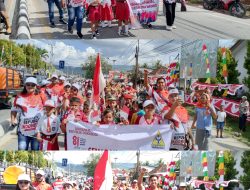 Puluhan Siswa-Siswa SDK Kalena Wanno Merayakan Karnaval HUT RI Ke-81, Dengan Kobarkan Semangat Kemeriahan Kemerdekaan Selama Perjalanan